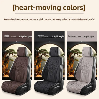 Perforated Suede Seat Cover Universal Four Seasons Cars Seats Covers Breathable Seat Non-slip Luxury Car Rams Latex Seat Cover