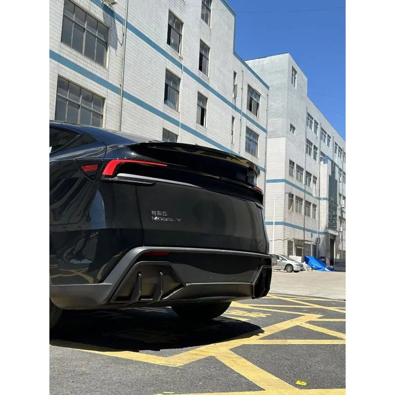 Rear Bumper Diffuser Lip For Tesla Model Y 2025 Juniper Rear Diffuser with Shark Fin Design PP Material Accessories