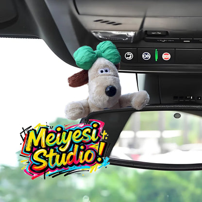 Cute Puppy Rearview Mirror Ornament, Lying Doll, Car Decoration, Central Control Screen Car Doll, Interior Accessories for Women