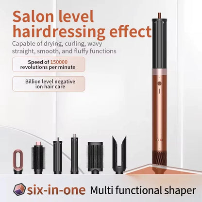 2026New 150000 RPM High-Speed Hair Dryer 6 in 1 Professional Hair Styling Tools Set with Straightener Curling Iron Multifunction
