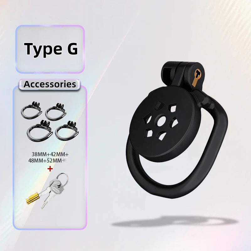 Male Chastity Cage Resin Breathable Design Secure Lock Anti Removal Discreet Device Adjustable Ring Personal Wellness Adult Toy