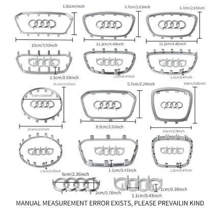Car Styling Steering Wheel Center Logo Covers Trim Accessorie Fit  AUDI A6L Q7 Q3 Q5 A7 A5 A3 A4L A8L A8 Q5L Q8 A7 Q6 E-TRON SQ5