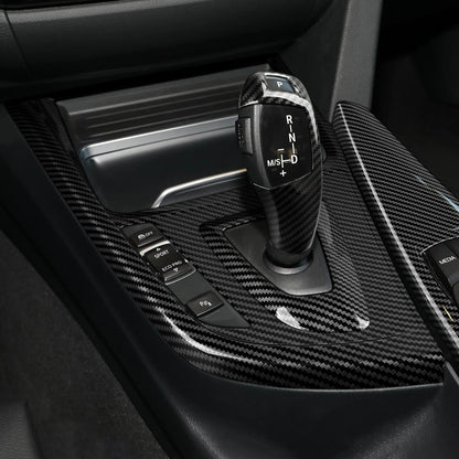 Car Center Console Dashboard Gear Shifter Panel For BMW F30 F31 F34 3GT F32 F33 F36 Trim Accessories, Carbon Fiber ABS Sticker