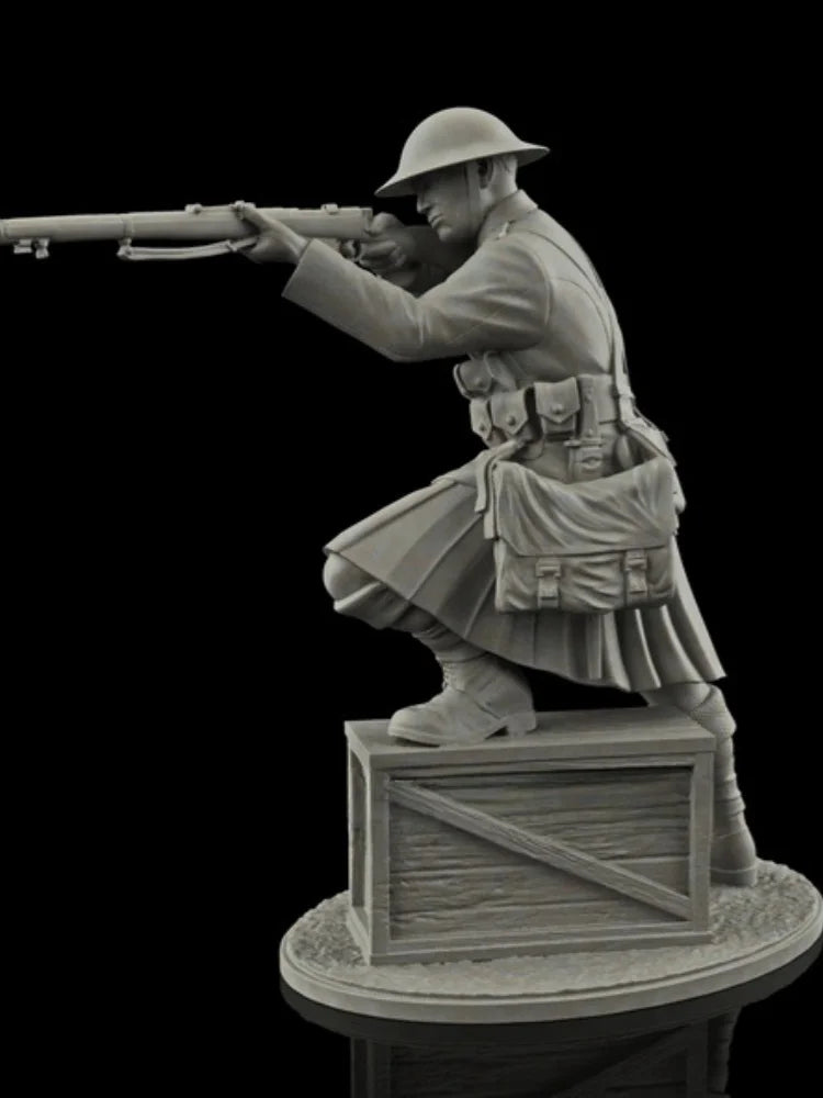 75MM Resin Figure Unpainted Model Kit, Military theme, Scottish Infantry, Unassembled and unpainted GK,