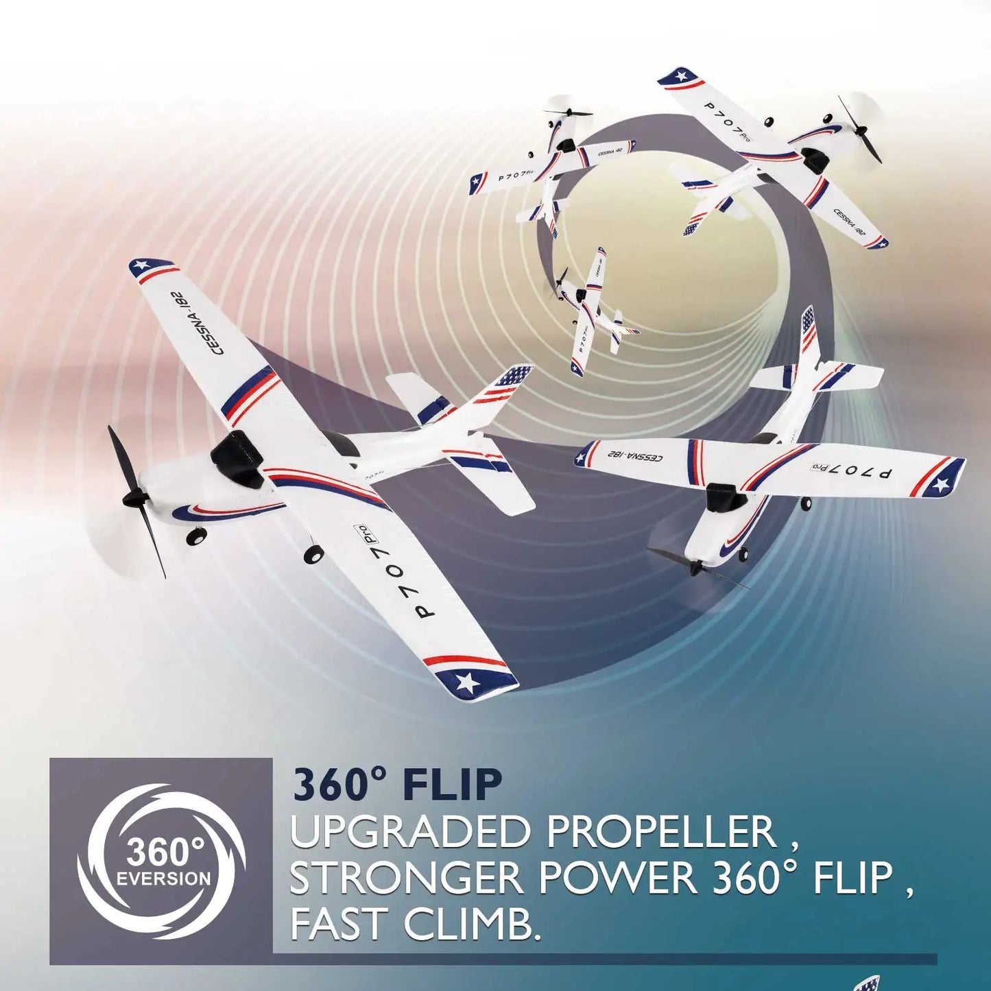 Parkten RC Airplane P707G PRO LCD Version 2.4G 3D/6G With Gyro 3Ch Fixed Wing Plane Outdoor Toys Drone RTF CESSNA 182 Glider