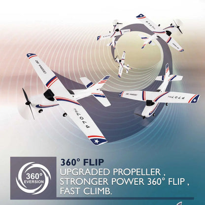 Parkten RC Airplane P707G PRO LCD Version 2.4G 3D/6G With Gyro 3Ch Fixed Wing Plane Outdoor Toys Drone RTF CESSNA 182 Glider