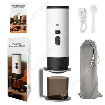 Portable Coffee Machine Wireless 15Bar 7800mAh Digital Display 3-in-1 for Ground/Nespresso/DolceGusto Capsule Coffee Maker