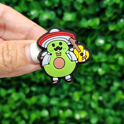 New 1-100pcs Cartoon Fruit Avocado Mom Love Guitar PVC Shoe Charms Accessories Hole Slippers Decorations Kids Birthday Present
