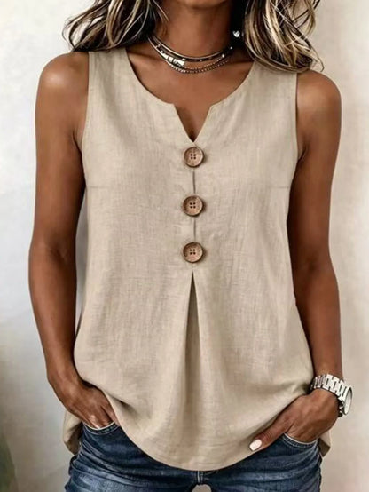 Solid Casual Loose Sleeveless Blouses For Women Fashion Summer Women's Oversized Shirts And Blouses Elegant Youth Female Tops