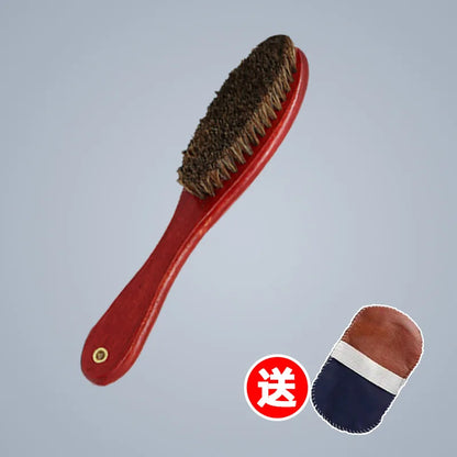 Soft Bristle Horse Hair Brush Shoe Cleaner Stain Remover for Velvet Matte Leather Dusting And Polishing