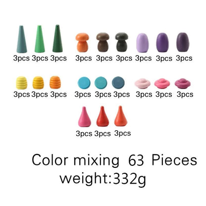 Wooden Baby Montessori Toys Creative Loose Parts Toys Rainbow Blocks Constructor Set Nordic Sensory Toy Waldorf For Toddler Gift