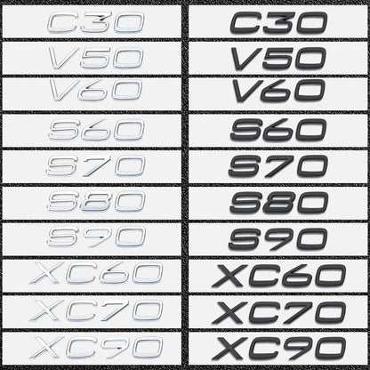 3d Black Car Trunk Letters For Volvo C30 V40 V50 V60 V90 S40 S60 S80 S90 XC40 XC60 XC90 Emblem Logo Badge Sticker Accessories