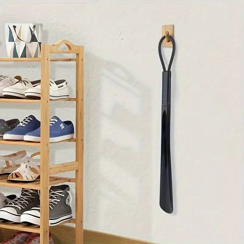 Long-Handled Plastic Shoehorn Shoe Slipper with Hanging Strap Lazy Person's Shoe Wearing Tool Convenient Shoe Extractor