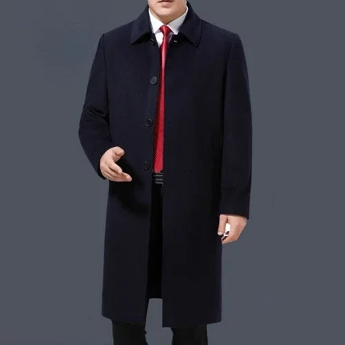 Autumn Winter 85% Cashmere Coat Men's Knee Long Woolen Jacket Business Casual Large Size Clothes Men Clothing Loose Warm Top 6XL