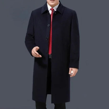 Autumn Winter 85% Cashmere Coat Men's Knee Long Woolen Jacket Business Casual Large Size Clothes Men Clothing Loose Warm Top 6XL