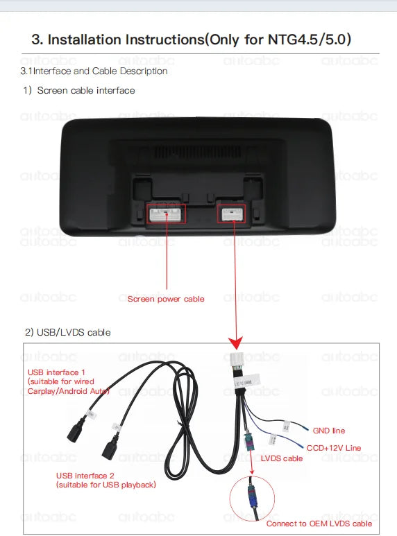 Wireless Carplay/Android Auto 12.3'' Touch screen Multimedia for Mercedes Benz NTG5.0 GLA CLA GLC W205 W176 C117 X156 W212 W167