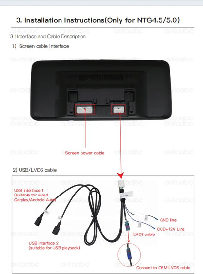 Wireless Carplay/Android Auto 12.3'' Touch screen Multimedia for Mercedes Benz NTG5.0 GLA CLA GLC W205 W176 C117 X156 W212 W167