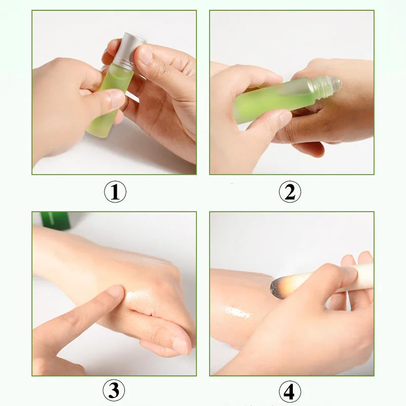 4 Bottles Pure Nature Mugwort Extraction Scraping Essential Oil Moxa Artemisa Oils Massager Enhance Moxibustion's Effect