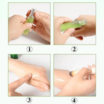 4 Bottles Pure Nature Mugwort Extraction Scraping Essential Oil Moxa Artemisa Oils Massager Enhance Moxibustion's Effect