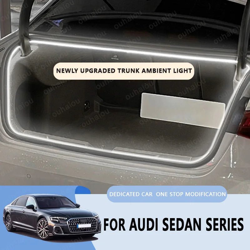 For Audi sedan series A3 A4 A6 A7 A8 trunk light modification light Atmosphere lights White warm white Rear Trunk LED Light Bar