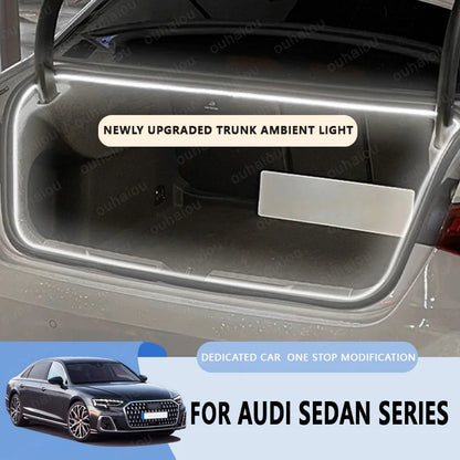 For Audi sedan series A3 A4 A6 A7 A8 trunk light modification light Atmosphere lights White warm white Rear Trunk LED Light Bar