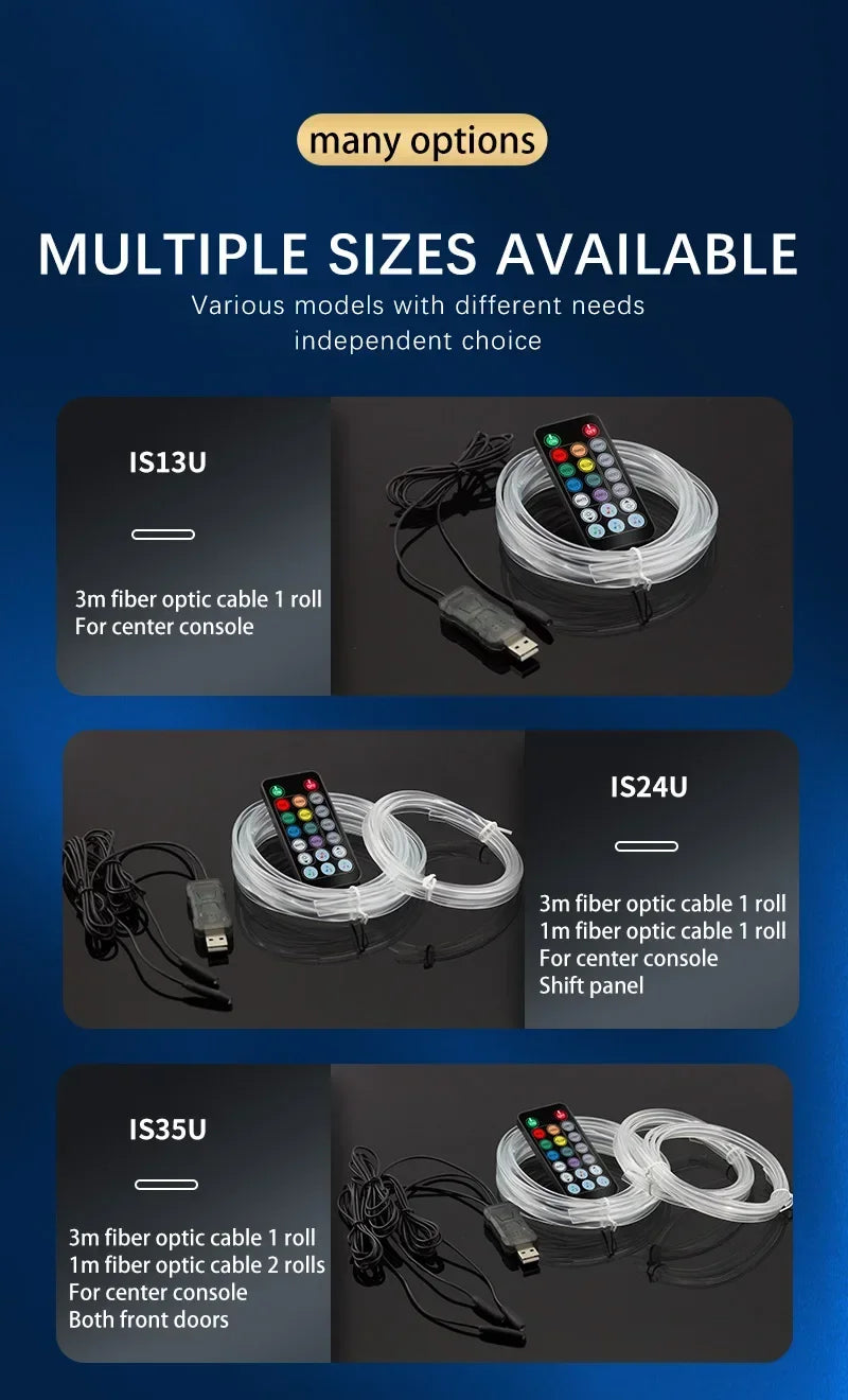 Car Environment Wire LED USB Flexible Neon Interior Lights Assembly RGB For Automotive Decoration Lighting 3M Hidden APP