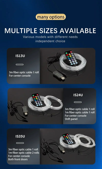 Car Environment Wire LED USB Flexible Neon Interior Lights Assembly RGB For Automotive Decoration Lighting 3M Hidden APP