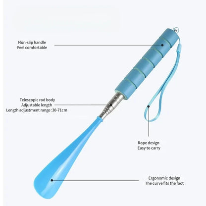 Best-Selling Stretchable Long Shoehorn 30cm-71cm Metal Shoehorn Pregnant Women And The Elderly Shoe Spoon Without Bending Shoes