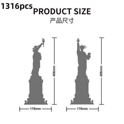 Wange Building Blocks Statue of Liberty Sculpture Building Block Model Adult Hands-On Toy