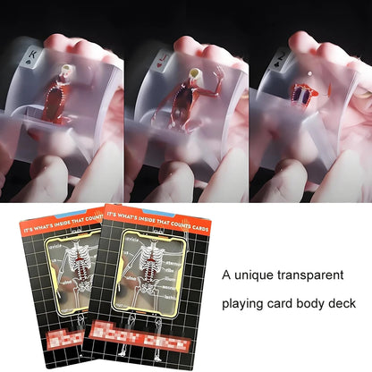 1-3PCS Human Anatomy Poker Cards The Body Deck Skeleton Playing Cards Waterproof Plastic Playing Cards Fun Halloween Board Game