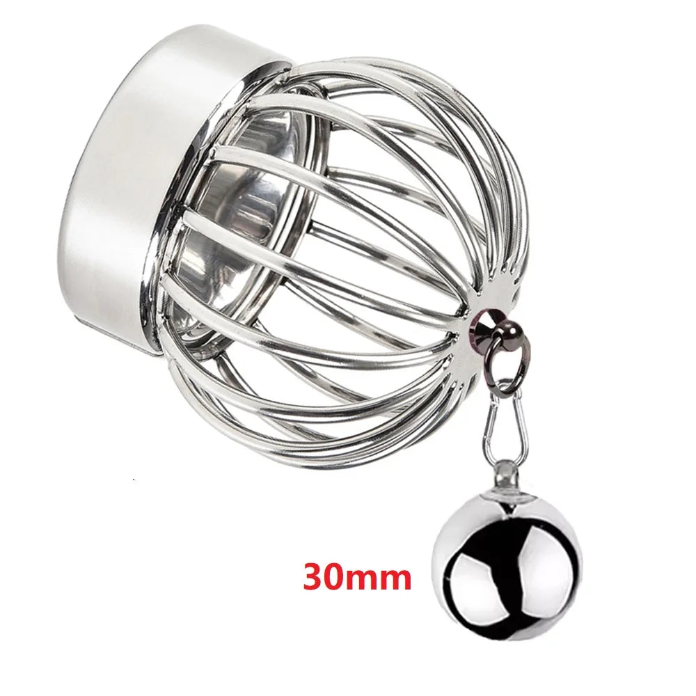 Metal Penis Ring Ball Stretcher Scrotum Lock Stainless Steel Penis Cock Ring Heavy Pendant Weight Bondage Sex Toy