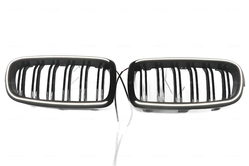 LED Light Front Bumper Racing Grille Grill For BMW 3 Series F30 F31 320i 330i 335i 2012-2019 1 Pair Gloss Black Kidney Grills