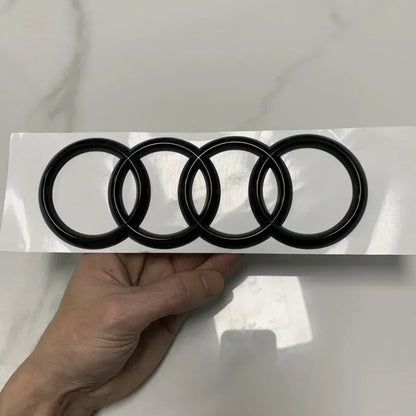 AUDI Q7 4 Ring Logo ABS Black 2010-2015 Car Hood Front Grill Rear Trunk Emblem Badge Sticker Quattro Sline Q7 Accessory refit