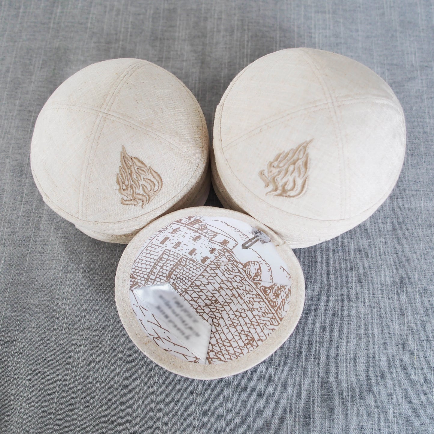 Kippot, Kipa, Kippa, Kippah, Yarmulka | Custom Embroidered & Digitally Printed Linen Kippah Caps, Custom for Weddings & Bar/Bat