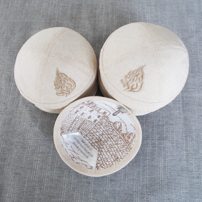 Kippot, Kipa, Kippa, Kippah, Yarmulka | Custom Embroidered & Digitally Printed Linen Kippah Caps, Custom for Weddings & Bar/Bat