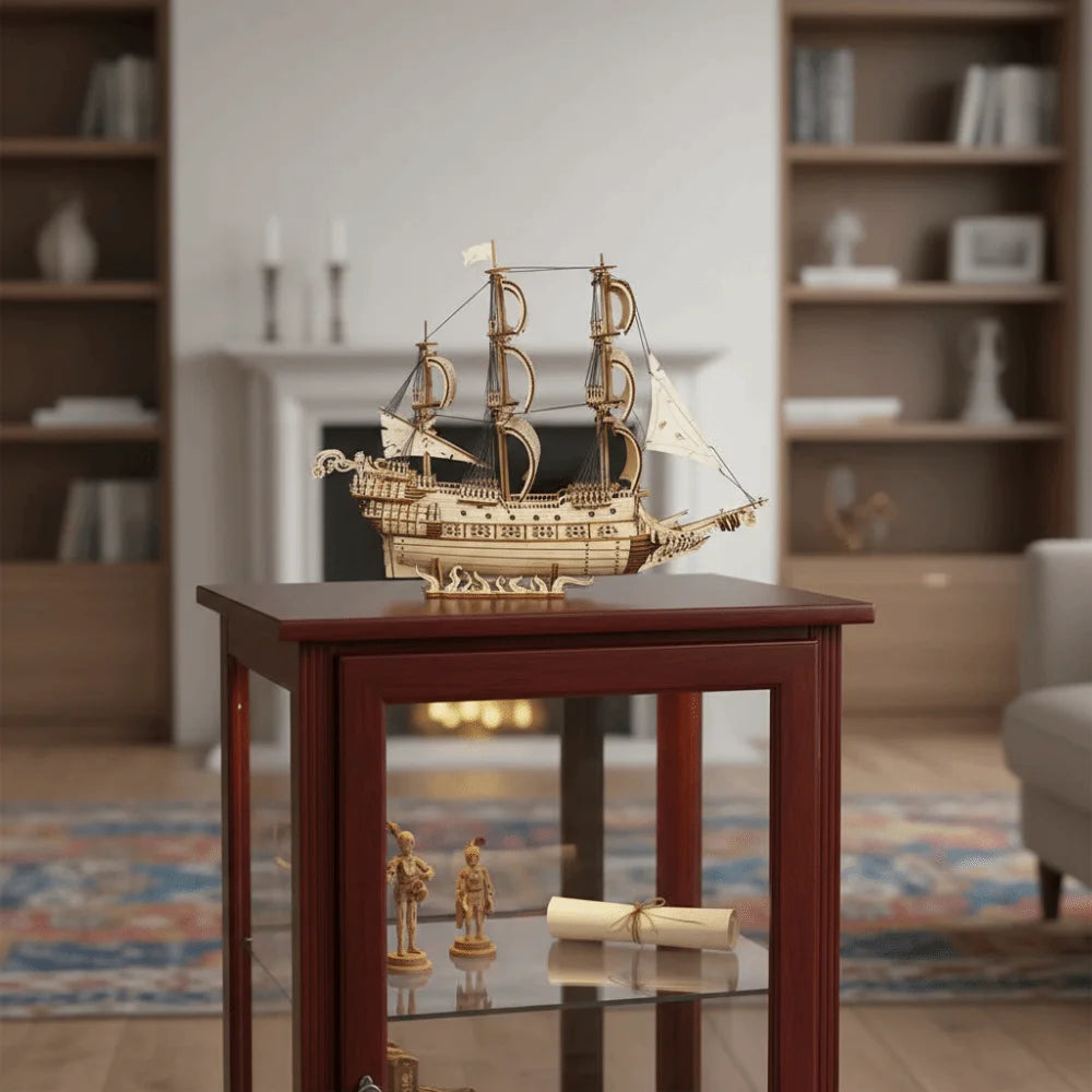 Wooden Material Dutch Ship 3D Puzzle 3D Construction Children Gits Wooden Model Kit Classic Ship DIY Assembled Model