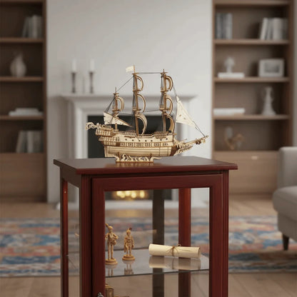 Wooden Material Dutch Ship 3D Puzzle 3D Construction Children Gits Wooden Model Kit Classic Ship DIY Assembled Model