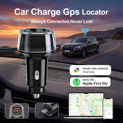 Car Charge GPS Locator Tracker 20W USB Phone Charger Fast Charging Type C QC3.0 With iPhone Find My Apple Official App