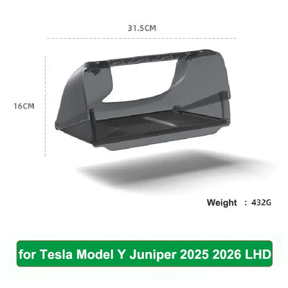 For Tesla Model Y Juniper 2025 Accessories Under-Screen Storage Organizer Box Center Console Screen Protect Trim Charge Pad Mat
