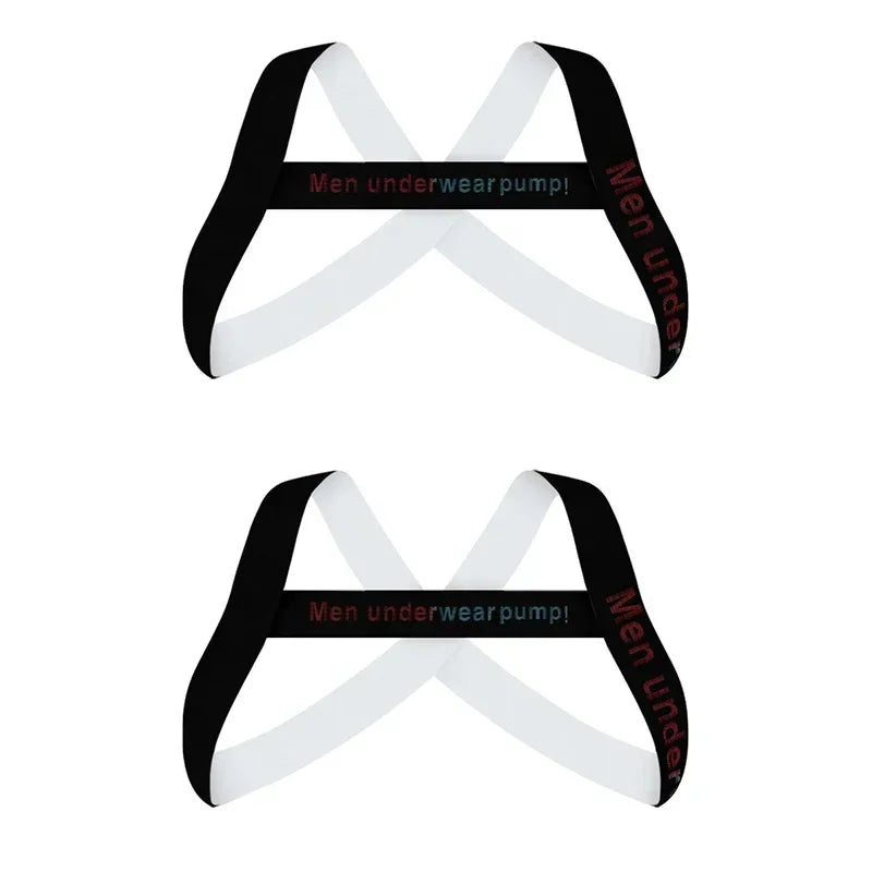 Men's Sexy Muscle Shoulder Straps Elastic Band Harness Chest Bodybuilding Straps Fashion Elastic Fun Decorative Shoulder Strap