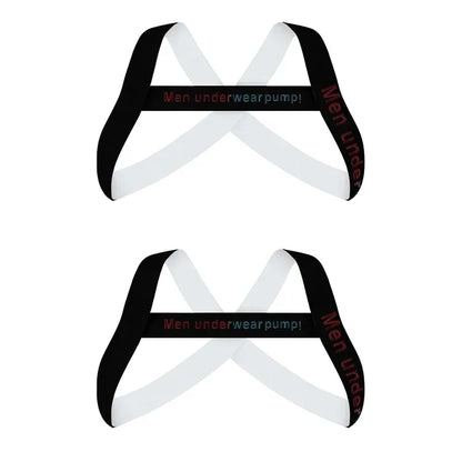 Men's Sexy Muscle Shoulder Straps Elastic Band Harness Chest Bodybuilding Straps Fashion Elastic Fun Decorative Shoulder Strap