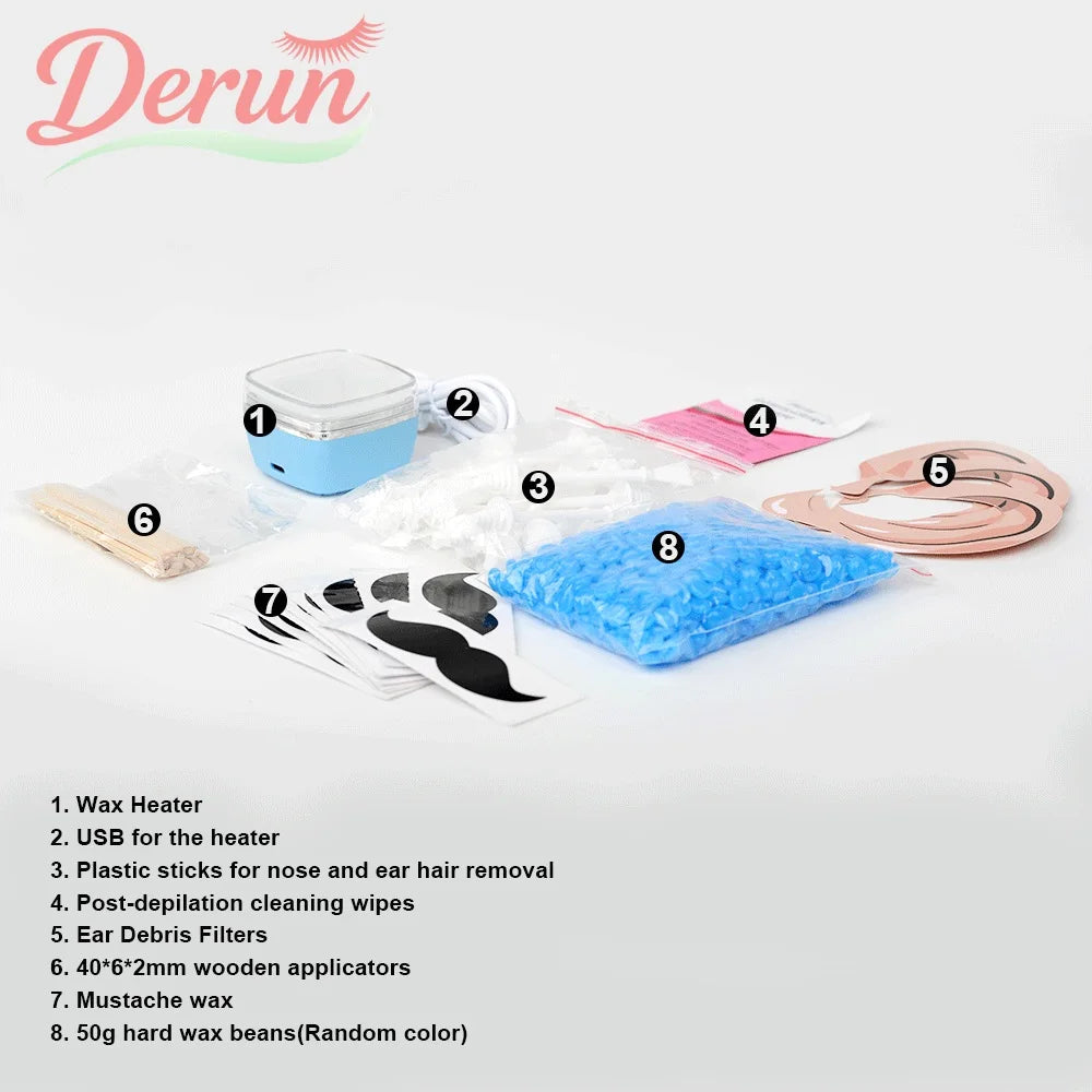 USB Mini Wax Heating Machine Wax Heater Kit  Melting Warmer Pot for Lips Eyebrow Nose Ear  Hair Remova For Men and Women