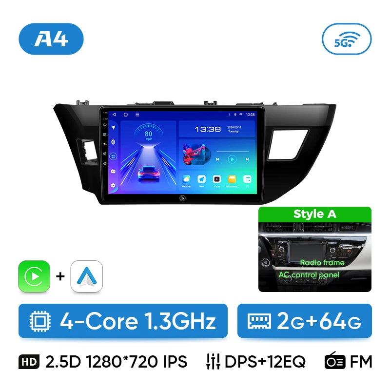 Ainavi Car Radio For Toyota Corolla 2013 2014 2015 2016 E160 E170 Wireless Carplay Android Auto Qualcomm Car Multimedia Player