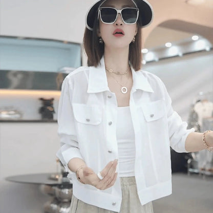 Fashionable Thin Short Sun Protection Clothes 2026 Spring New Women's Design Small Size Coat Korean Style Commute Wind