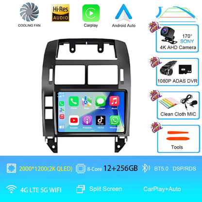 For Volkswagen VW Polo MK4 6Q 9N 9N3 2004- 2009 Car Radio Android 16 Auto Multimedia Video Player GPS Carplay QLED Screen Stereo