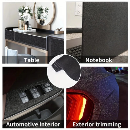 Matte Frosted Sanding Glitter Black PVC Vinyl Wrap Film Car Motorcycle Internal DIY Decal Sticker With Air Release Self Adhesive