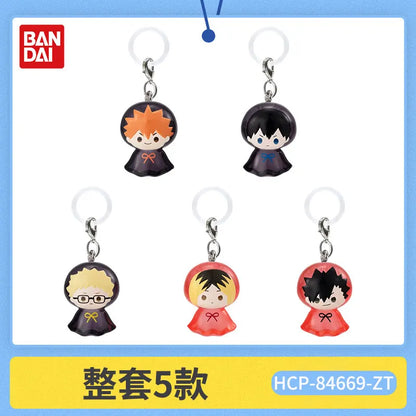 Bandai Haikyuu Gashapon Mini Figure Keychain Hinata Kageyama Tsukishima Kenma Kuroo Bag Pendant Umbrella Charm Anime Collectible