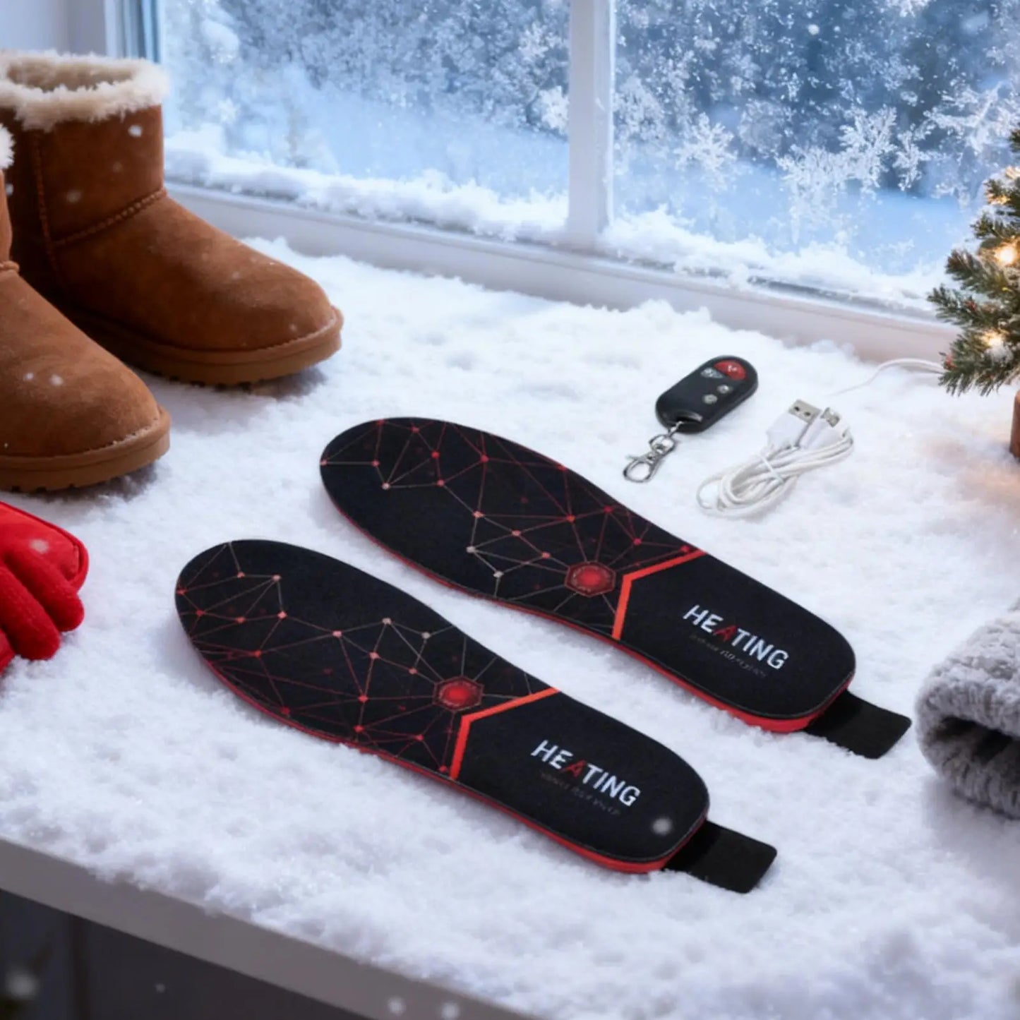 Heated Insoles Rechargeable Electric Heating Insoles Inserts Long-Lasting Thermal Shoe Inserts For Winter Camping Hiking Outdoor