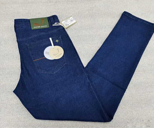 OECHSLI Jeans Thick Cotton Men 2025 Autumn Winter new Straight Middle waist casual elastic work size 30-40 Long Pants