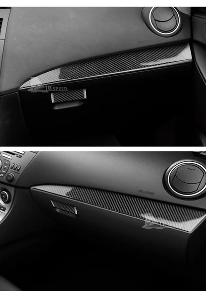 Real Soft Carbon Fiber For Mazda 3 2010 2011 2012 2013 Co-pilot Dashboard Holder Trim Interior Cover Sticker Car Accessories